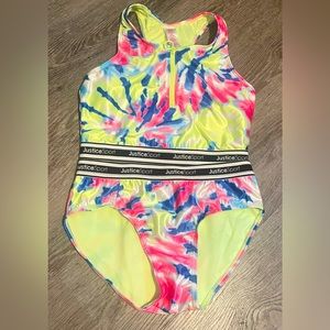 Girls Justice Sport two piece tie dye swim suit, sz 16/18